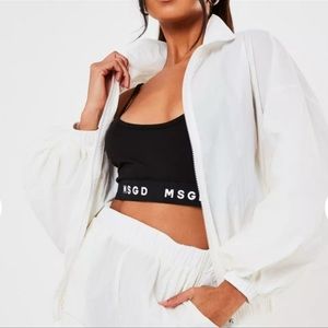 Missguided Co-ord Windbreaker Jacket white size 2